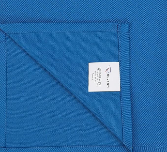 Ruvanti Cloth Napkins Set of 12, 18x18 Inches Napkins Cloth Washable, Soft, Durable, Absorbent, Cotton Blend. Table Dinner Napkins Cloth for Hotel, Lunch, Restaurant, Wedding Event, Parties - Blue