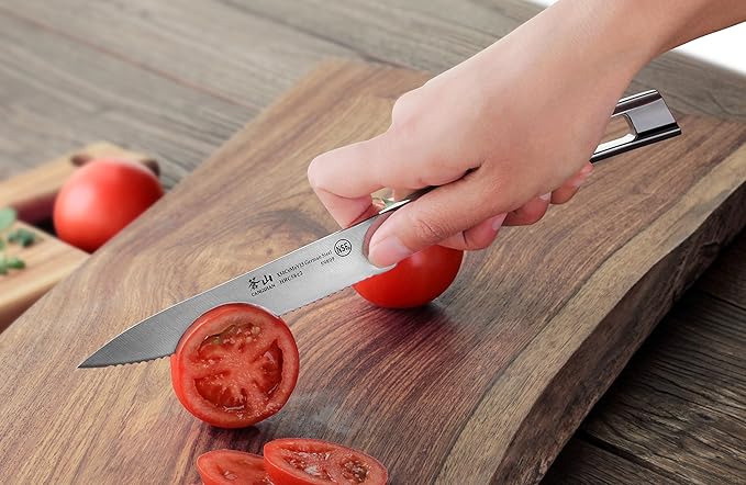 Cangshan N1 Series 59809 German Steel Forged Serrated Utility Knife, 5-Inch