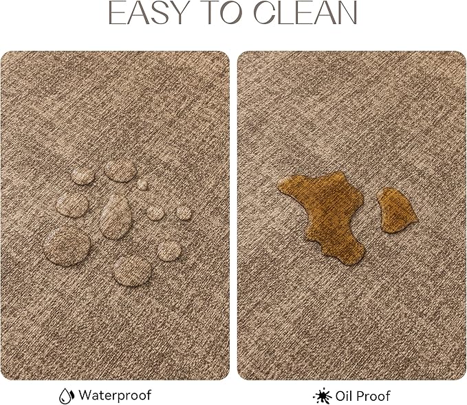 Romanstile Vinyl Placemats Set of 12-12 X 18 Inch - Heat Resistant Place Mats 100% Waterproof Oilproof Wipeable Reversible Faux Leather Table Mats for Kitchen/Dining/Party/Outdoor, Coffee