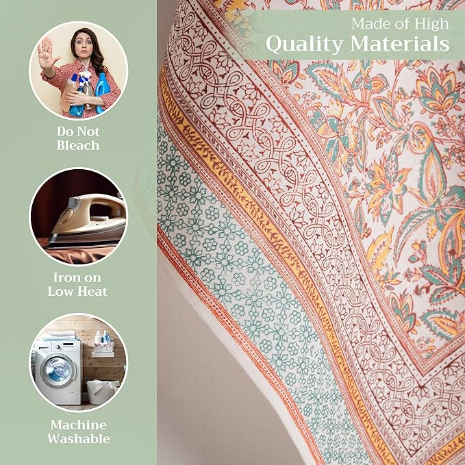 Maison d' Hermine Kitchen Towels Set of 3 100% Cotton 20" x 27.5" Reusable Cloth Tea Dish Towels Absorbent with Hanging Loop for Kitchen Dining Thanksgiving Christmas Decorations (Nila)