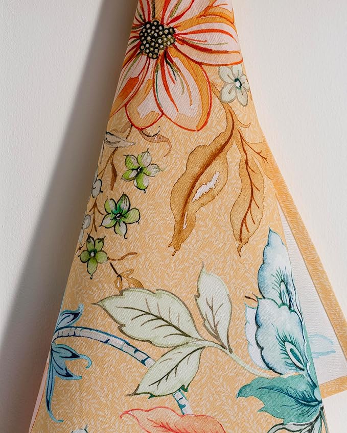 Maison d' Hermine Kitchen Towels Set of 2 100% Cotton 27.50" x 20" Reusable Cloth Tea Dish Towels Absorbent with Hanging Loop for Kitchen, Dining, Cocktail Parties Spring/Summer (Luxury Loft – Peach)