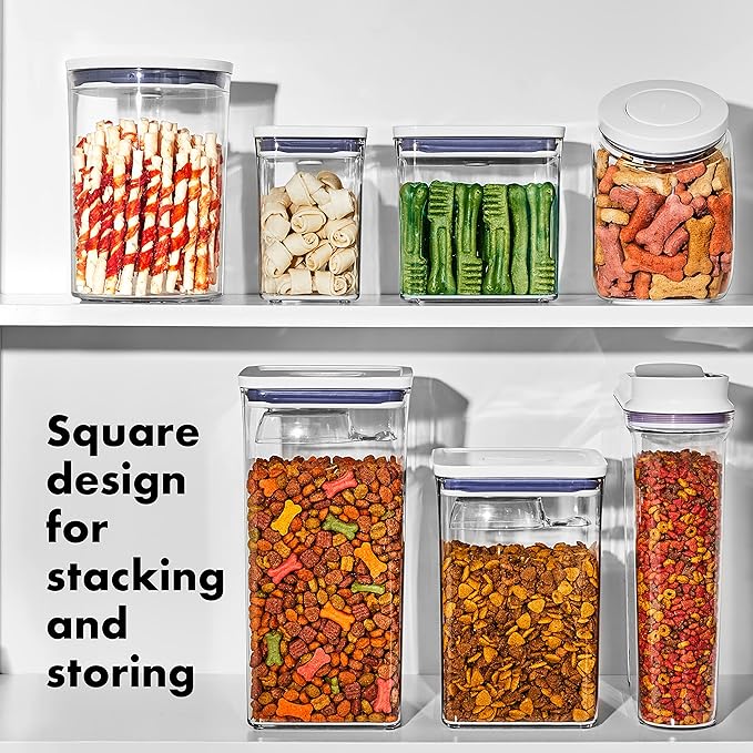 OXO Good Grips Pet POP – 1.1 Qt/1 L | Ideal for up to 1lb of treats | Airtight Dog and Cat Food Storage Container | BPA Free