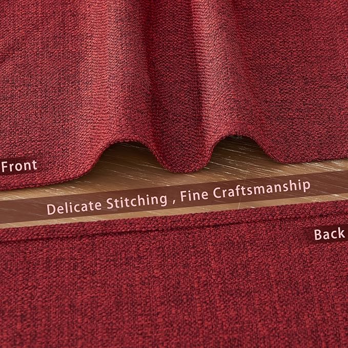 BALCONY & FALCON Placemats Set of 4 Faux Linen Cloth Place Mats Washable Waterproof Wrinkle Resistant Table Placemats for Dining Kitchen Farmhouse Indoor & Outdoor Use(Ruby Red, 13.8”x 17.7”