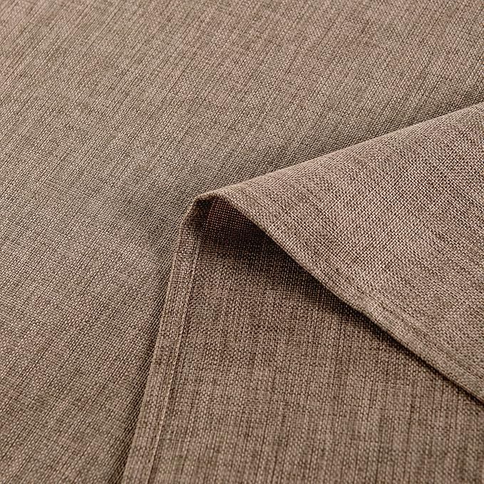 Hiasan Faux Linen Rectangle Tablecloth - Wrinkle and Stain Resistant Washable Table Cloth for Kitchen Dining Room Holiday Table Cover for Party Dinner, Khaki, 54 x 108 Inch