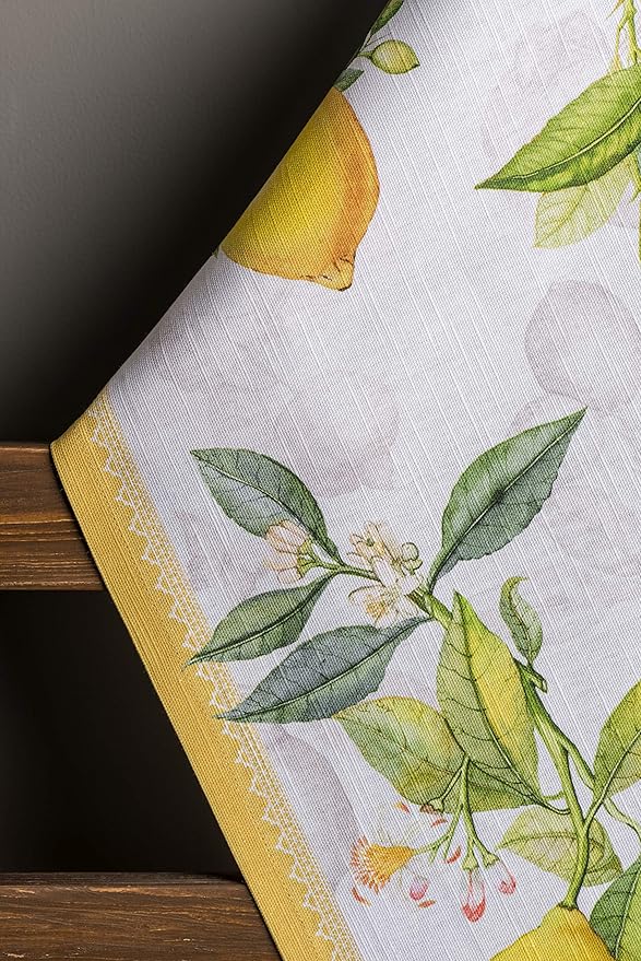 Maison d' Hermine Kitchen Towels Set of 3 100% Cotton 27.50" x 20" Reusable Cloth Tea Dish Towels Absorbent with Hanging Loop for Kitchen, Home, Dining, Cocktail Parties Spring/Summer (Limoncello)