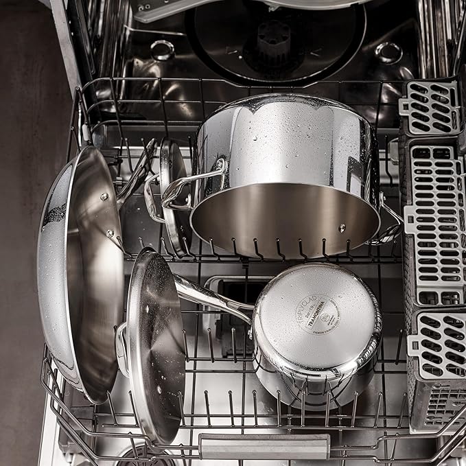 Tramontina Signature Tri-Ply Clad Stainless Steel 11-Piece Cookware Set with Lids, Pots and Pans Kitchen Set, Induction-Ready, Dishwasher-Safe, NSF-Certified