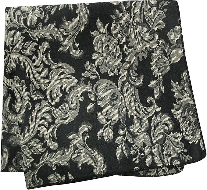Ultimate Textile Miranda Damask Black Cloth Napkins - 17" x 17" (Set of 120) Square Washable Cotton Polyester for Wedding, Party & Dining Events