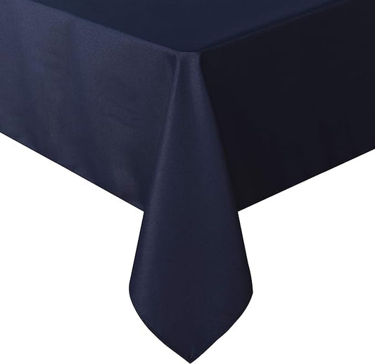 sancua Rectangle Tablecloth - 60 x 102 Inch - Stain and Wrinkle Resistant Washable Polyester Table Cloth, Decorative Fabric Table Cover for Dining Tables, Buffet Parties and Camping, Navy