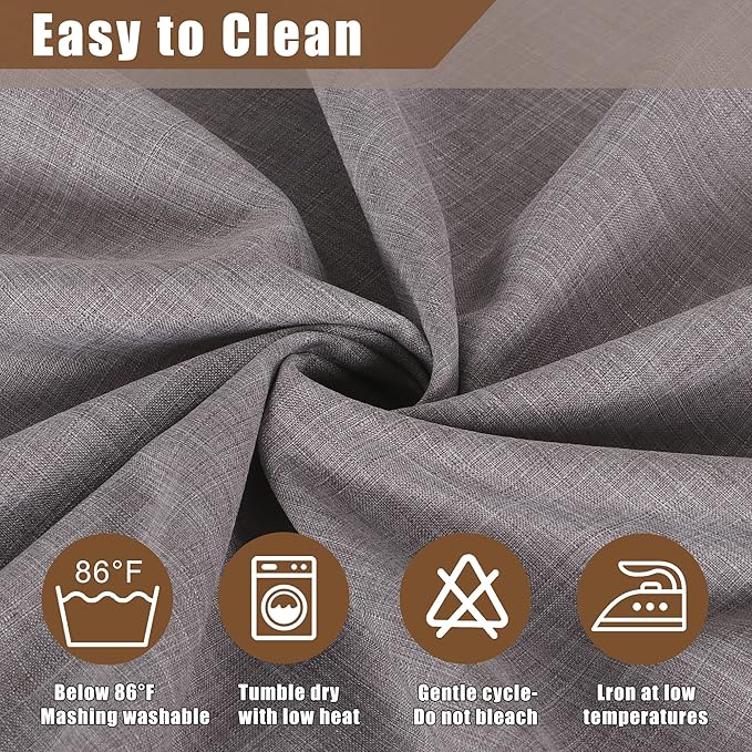 Fitable Linen Textured Tablecloth Rectangle Washable Fabric Flax Linen Table Cloth for 8 Foot Tables, Kitchen Table Cover for Gathering Dining, Party, Farmhouse, Reception (Stone, 54 x 108 Inch)