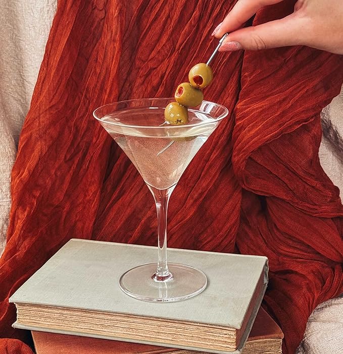 PURE MORA Martini Glasses, Set of 4-7oz - Handblown Premium Crystal Glass for Cockails, Martinis, Home Bar, Cosmos, Gimlet, Parties, Etc - Modern Classic Cocktail Glassware, Gift for Him/Her