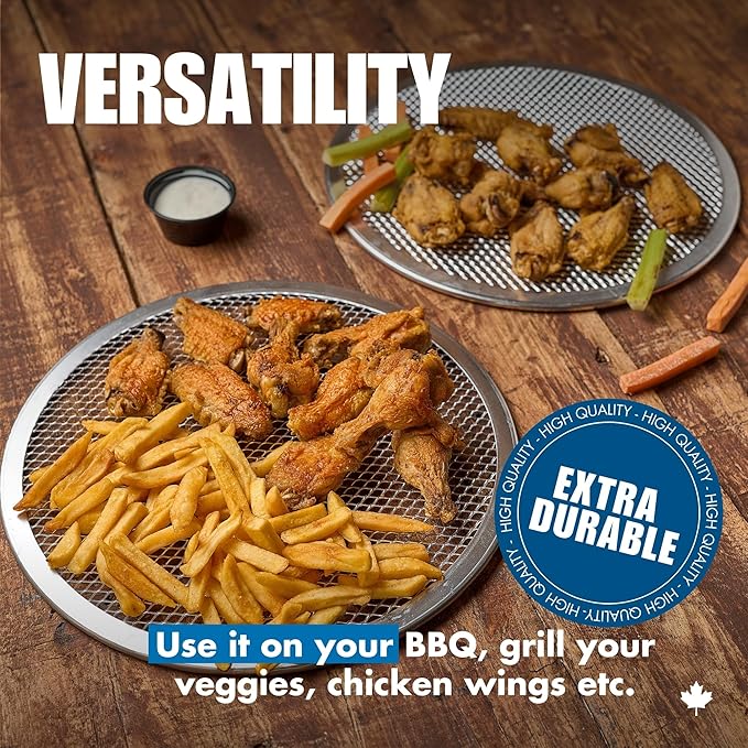 Norjac 16 Inch Pizza Screen, 6 Pack – Aluminum Mesh for Oven, Seamless, Rust-Free, Durable Baking Trays for Crispy Crusts