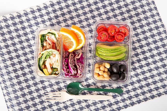 Airtight Food Storage Container with Lid(21.5 + 26.5 oz ,5 Removable Boxes) - Tritan 100% | BPA-Free | Candy and Nuts Organizer| Fruits, Vegetables | Travel, Party and Picnic | Meal Prep| Lunch box