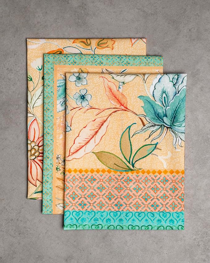 Maison d' Hermine Kitchen Towels Set of 2 100% Cotton 27.50" x 20" Reusable Cloth Tea Dish Towels Absorbent with Hanging Loop for Kitchen, Dining, Cocktail Parties Spring/Summer (Luxury Loft – Peach)