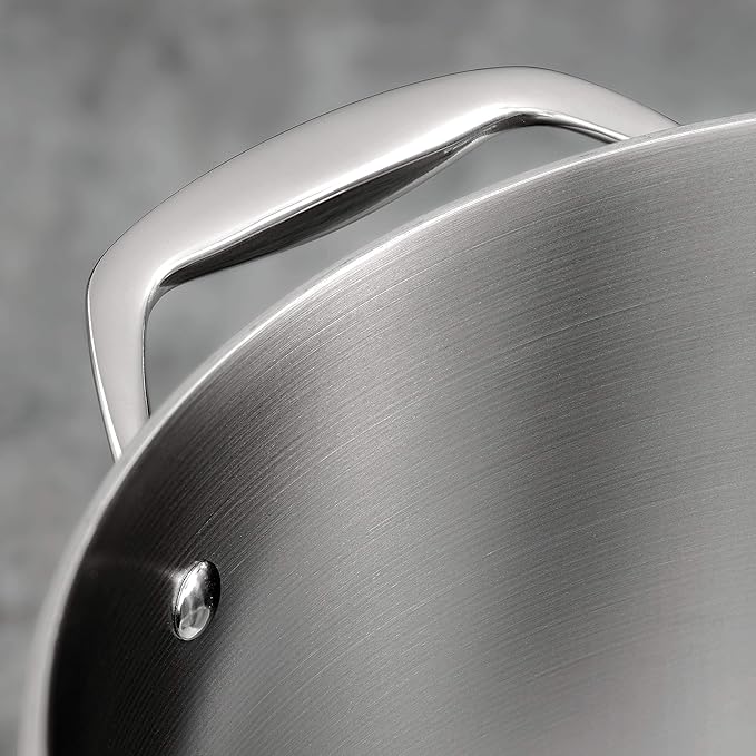 Tramontina Signature Tri-Ply Clad Stainless Steel 3-Quart Saute Pan with Lid, Induction-Ready Cooking Pan, Dishwasher-Safe, NSF-Certified, Made in Brazil