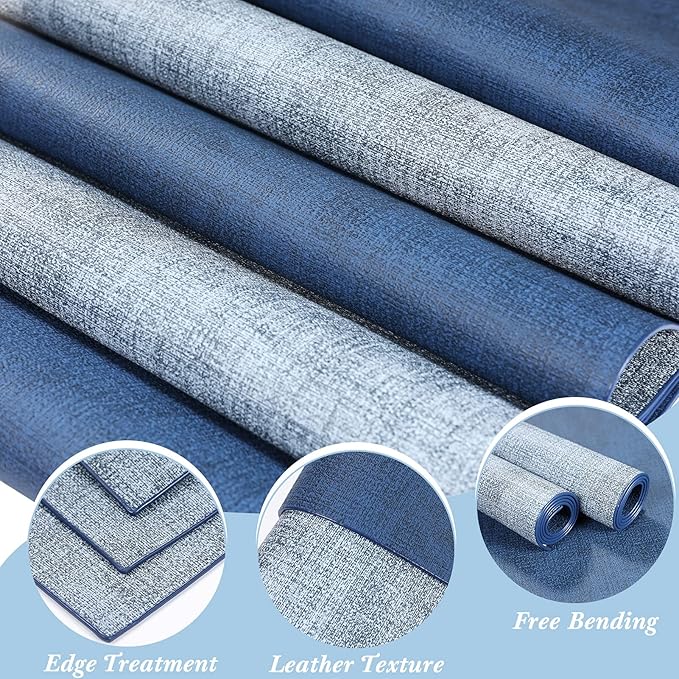 SUEH DESIGN Leather Placemats Set of 6 Reversible Table Mats Heat Resistant Waterproof No-Slip Place Mats for Dining Table Kitchen Parties