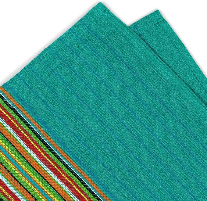 Simpli-Magic Cotton Striped Dish Towels, Commercial Grade, Multi-Color, 24 Pack, Size: 16" x 27"