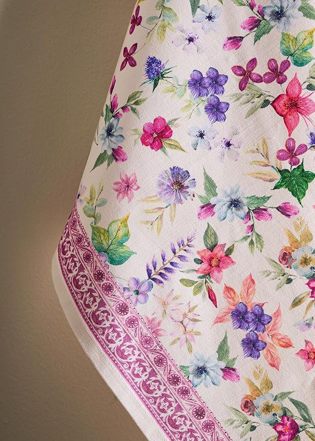 Maison d' Hermine Kitchen Towels Set of 3 100% Cotton 27.50" x 20" Reusable Cloth Tea Dish Towels Absorbent with Hanging Loop for Kitchen, Home, Dining, Cocktail Parties Spring/Summer (Chardon)