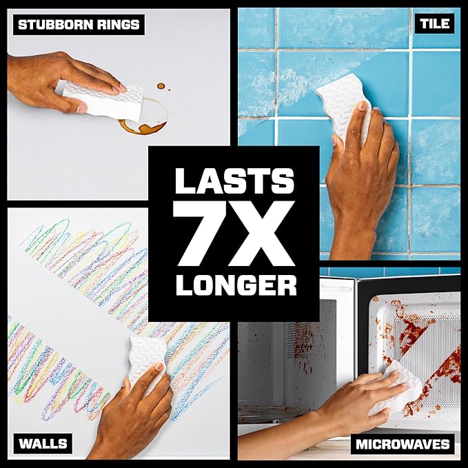 Mr. Clean Magic Eraser Sponge, All Purpose Cleaner, Cleaning Scrubber, Kitchen, Bathroom, Shower, Oven, Cleaning Supplies, Variety Pack with 1 Ultra Thick, 2 Ultra Foamy, & 3 Extra Durable, 6ct