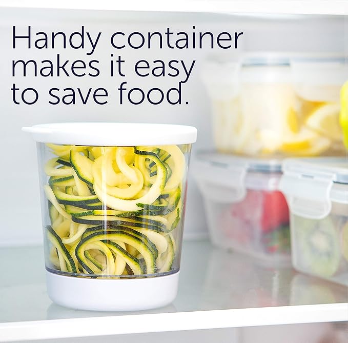 Fullstar Vegetable Spiralizer and Slicer - Zucchini Spiralizer Noodle Maker with Sharp Stainless Steel Blades, Spiralizer for Veggie Noodles, Cucumber Veggie Vegetable Zoodler, Kitchen Gadget (4 in 1)