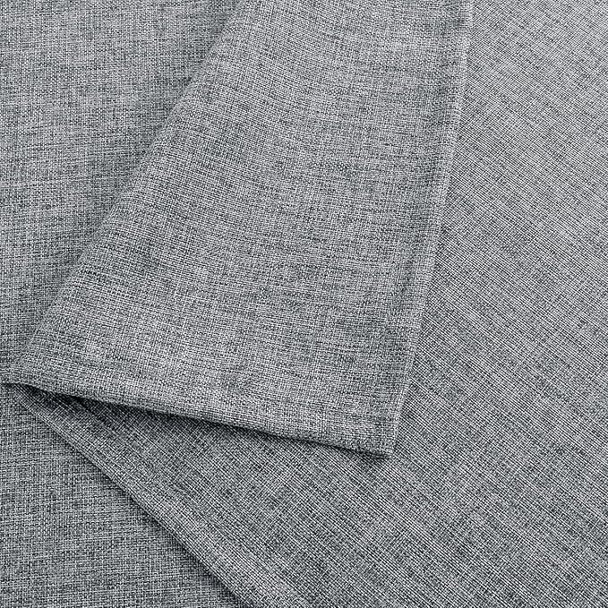 Hiasan Faux Linen Rectangle Tablecloth - Wrinkle and Stain Resistant Washable Table Cloth for Kitchen Dining Room Holiday Table Cover for Party Dinner, Grey, 60 x 120 Inch