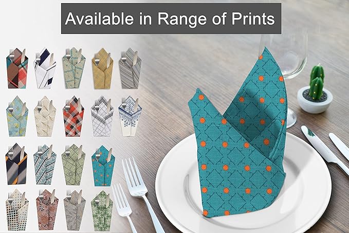 RUVANTI Cloth Napkins Set of 6 Cotton 100%, 18x18 Inches Napkins Cloth Washable, Soft, Absorbent. Cotton Napkins for Parties, Christmas, Thanksgiving, Weddings, Dinner Napkins Cloth - Combo