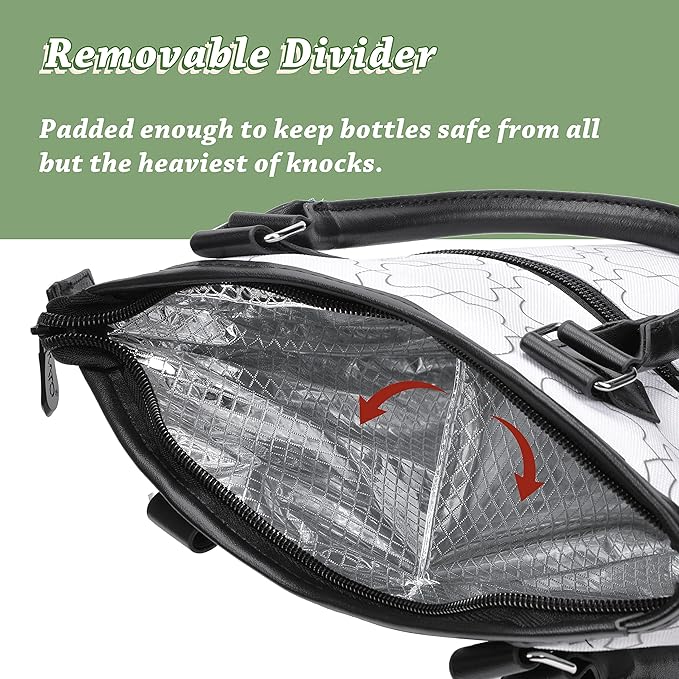 Tirrinia Insulated Wine Gift Carrier Tote - Travel Padded 2 Bottle Wine/Champagne Cooler Bag for Portable Wine Bottle Carrying Case, Women Men Wine Party Bag for Event,BYOB,Beach, Gift for Wine