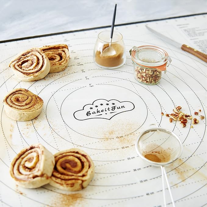 Extra Large Silicone Baking Mat – Non-Stick Pastry Mat with Measurements, Conversion Charts & Heat Resistance – Reusable Food-Grade Silicone for Dough Rolling, Pizza & Baking