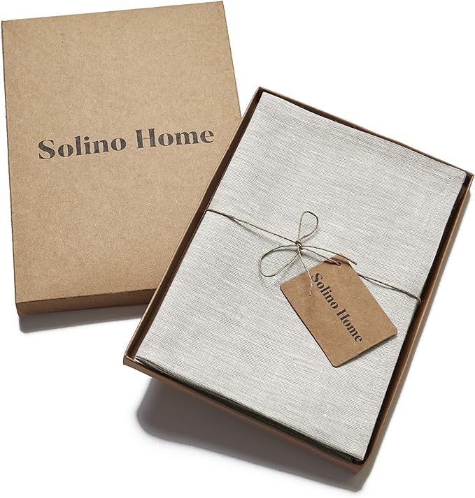 Solino Home Linen Cloth Napkins Set of 4-100% Pure Linen Oyster Grey Dinner Napkins 20 x 20 Inch for Fall, Autumn, Thanksgiving, Holiday - Athena, Handcrafted and Machine Washable