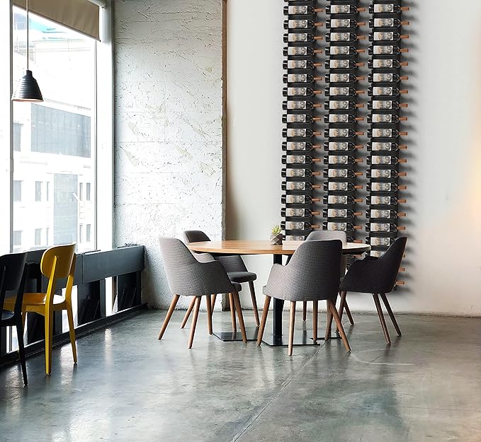 Premium Wall Mounted Metal Wine Rack - 12 Wine Bottles Holder - Modern Wine Rack, Matte Black - Space Saving for Home, Kitchen, Bar - Designed in Canada by Wine Enthusiasts