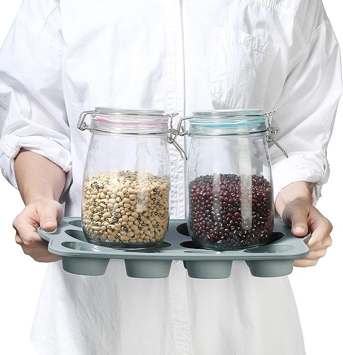 To encounter 8 in 1 Silicone Baking Set - 6 Cake Molds - 2 Silicone Baking Mat, Nonstick Cookie Sheet, Cake Muffin Bread Pan with Grips and Metal Reinforced Frame More Strength, Light Grey