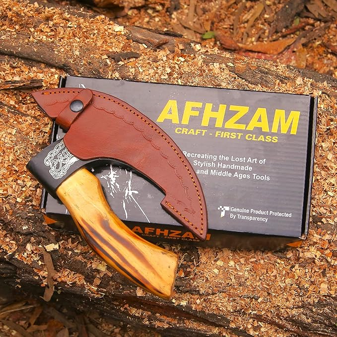 Pizza Cutter Axe Handmade Viking Pizza Axe Kitchen Tool Medieval Slicing Pizza Cutter with Sheath | Hunting & Camping Viking Axe | Viking Gifts For Men (PzAxe-392)