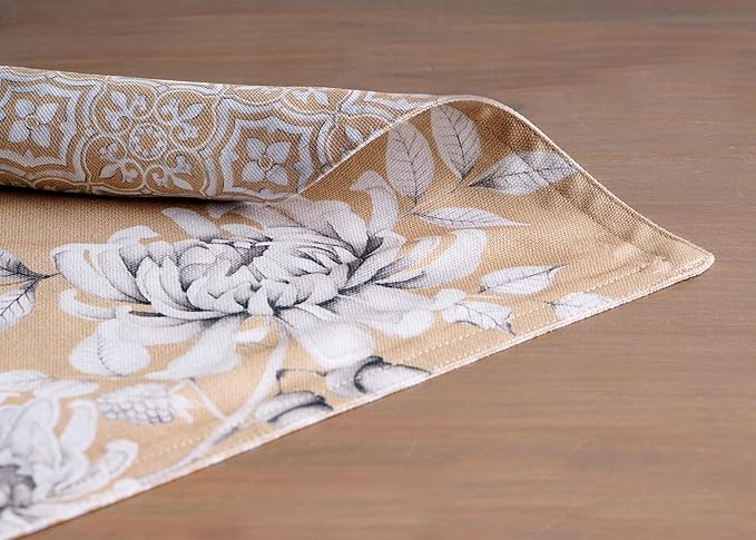 Maison d' Hermine Placemats Set of 4 100% Cotton Washable Cloth Place Mats, Reusable Table Mats for Thanksgiving Christmas Decorations Kitchen Dining Party Wedding (Pretty Autumn, 13" x 19")