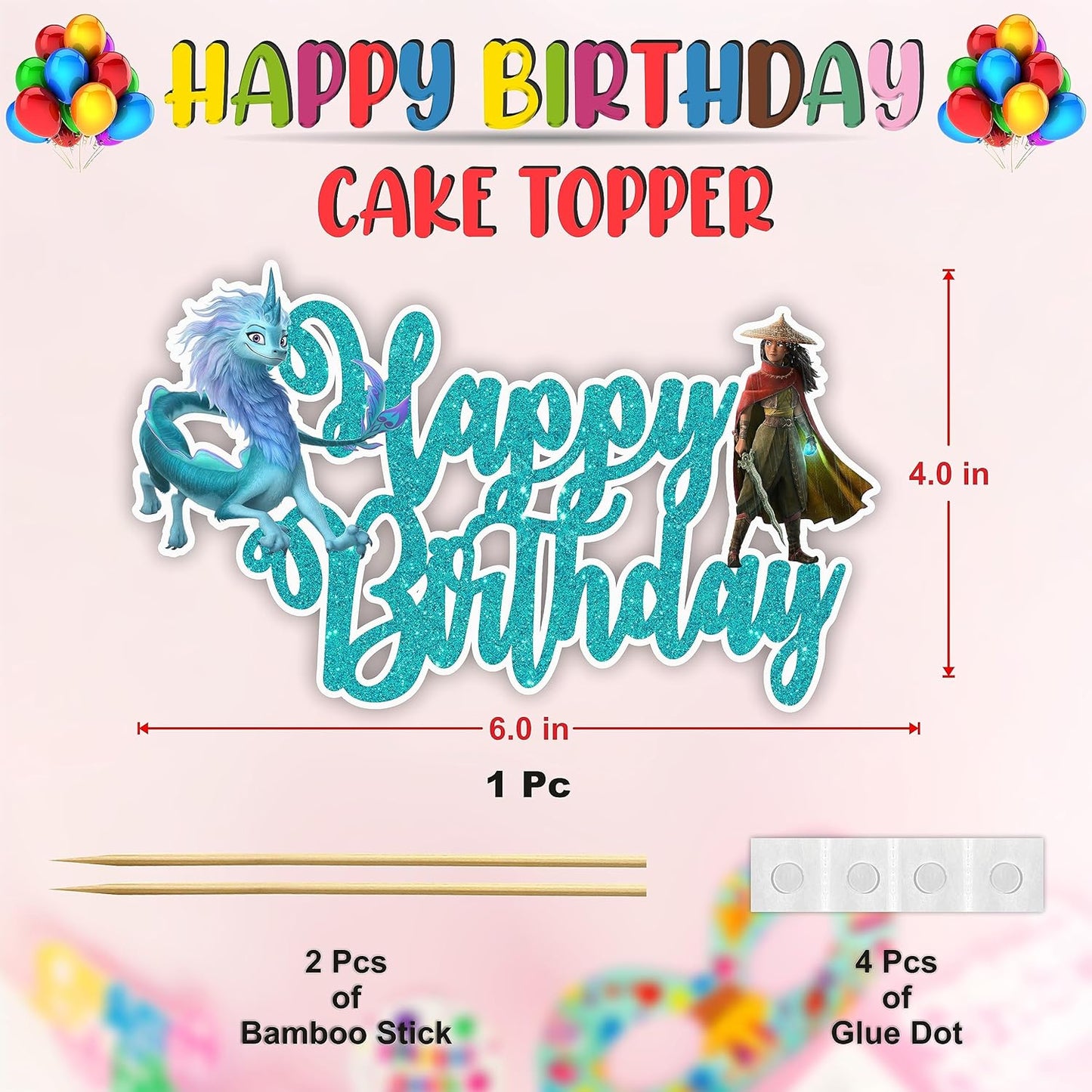 Seyal® Raya and the Last Dragn Happy Birthday cake topper