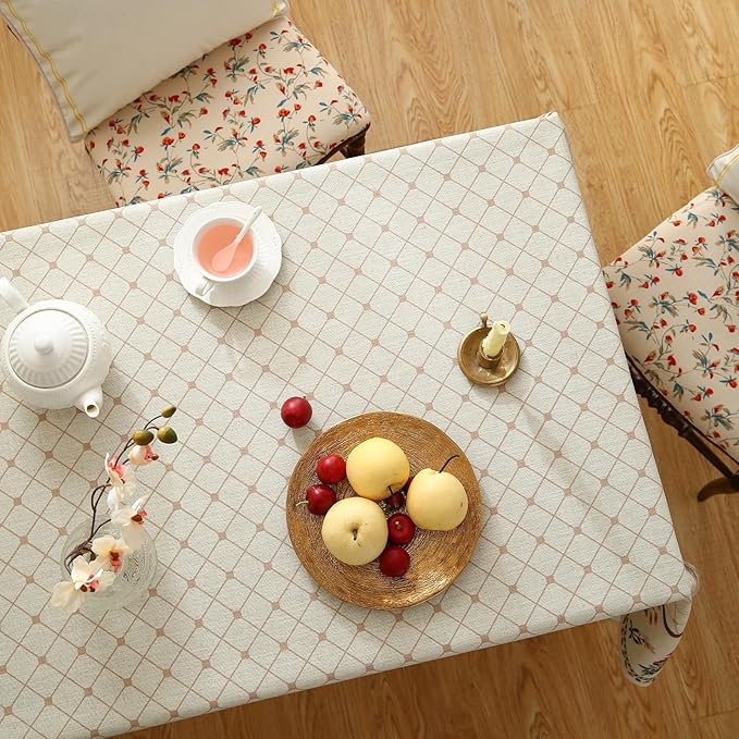 Floral Tablecloth for Square Tables,Linen Table Cloth with Colorful Flowers Pattern,Heavy Durable Table Cover for Dining Thanksgiving Kitchen Decor Party Banquet Christmas,67"*67"