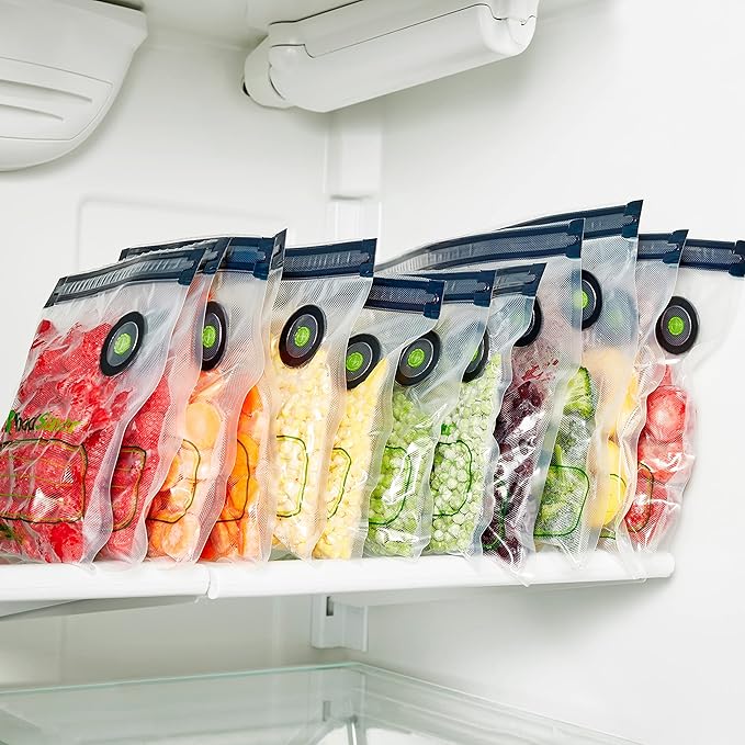 FoodSaver Reusable Quart Vacuum Zipper Bags, 10 Count, BPA-Free, Microwave Safe, Leakproof