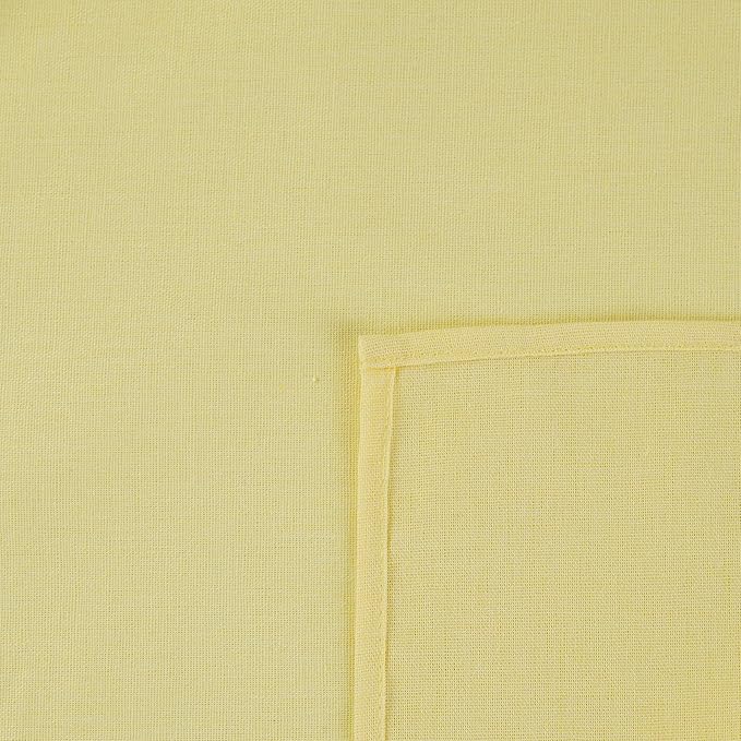 Solid Color Linen Blended Thin Dinner Cloth Napkins - Set of 12 (40 x 40 cm) - for Easter Events & Home Use (Yellow)