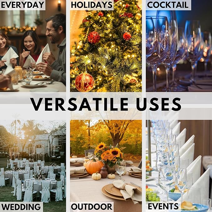 Native Fab Set of 4 Cotton Cloth Napkins, 18x18 inch, Hemstitch Mitered Corners, Soft, Absorbent, Durable Fabric, Reusable Linen Napkins for Wedding, Lunch, Dinner, and Everyday Use - Turquoise Blue