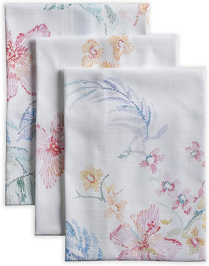 Maison d' Hermine Kitchen Towels Set of 2 100% Cotton 27.50" x 20" Reusable Cloth Tea Dish Towels Absorbent with Hanging Loop for Kitchen, Dining, Cocktail Parties Spring/Summer (Paradise Island)