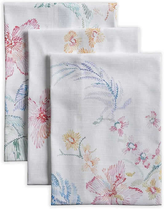 Maison d' Hermine Kitchen Towels Set of 2 100% Cotton 27.50" x 20" Reusable Cloth Tea Dish Towels Absorbent with Hanging Loop for Kitchen, Dining, Cocktail Parties Spring/Summer (Paradise Island)