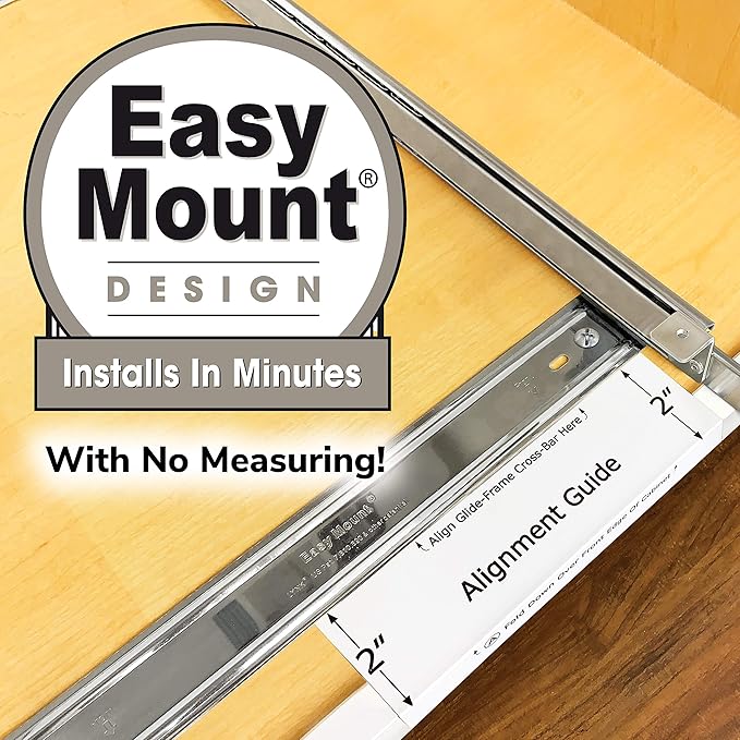 LYNK PROFESSIONAL® Pull Out Cabinet Organizer, 17" x 21" Slide Out Drawers for Kitchen Cabinets - Sliding Pull-Out Pantry Shelves – Home Shelf Organizers - Lifetime Ltd. Warranty, Chrome