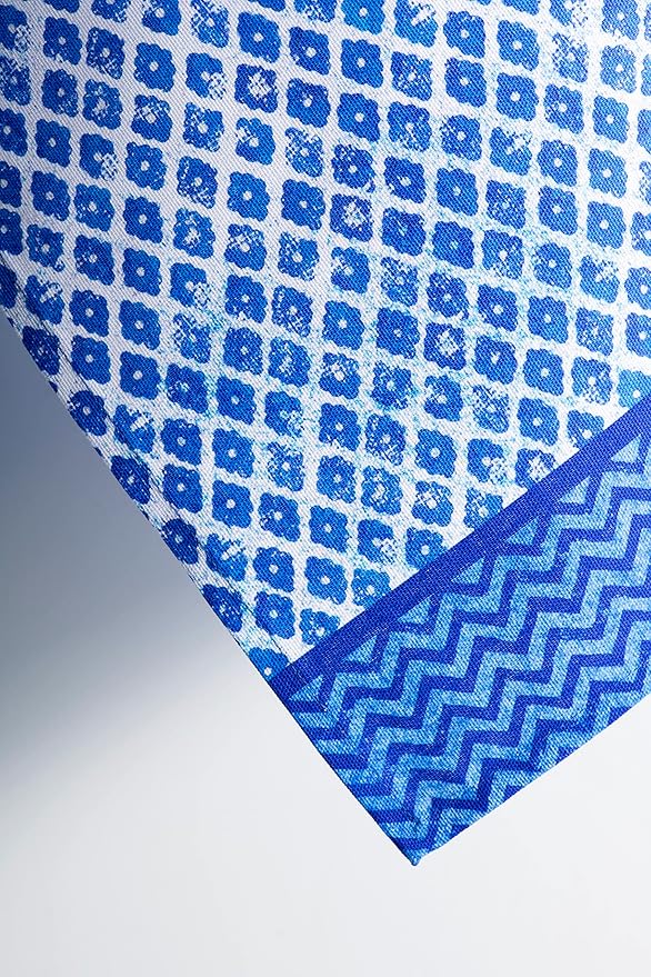 Maison d' Hermine Kitchen Towels Set of 3 100% Cotton 27.50" x 20" Reusable Cloth Tea Dish Towels Absorbent with Hanging Loop for Kitchen, Home, Dining, Cocktail Parties Spring/Summer (Indigo Love)