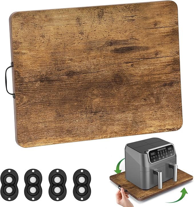 Appliance Slider, Sliding Tray for Coffee Maker, Coffee Pot Slider for Countertop, 360° Rolling Tray Appliance Slider for Kitchen Appliances- Rustic Brown (9.5” X 14”)