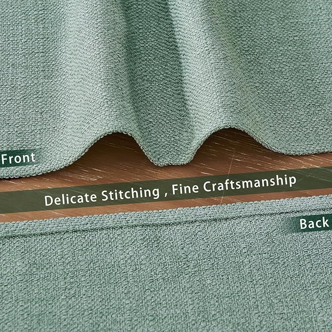 BALCONY & FALCON Placemats Set of 4 Faux Linen Cloth Place Mats Washable Waterproof Wrinkle Resistant Table Placemats for Dining Kitchen Farmhouse Indoor & Outdoor Use(Celadon Green, 13.8”x 17.7”