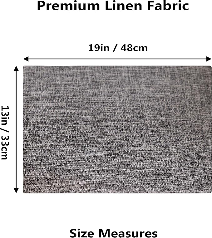 Home Brilliant Linen Placemats Set of 8 Heat Resistant Washable Placemats for Parties Buffet Dinner, 13 x 19 inches, Ash Grey