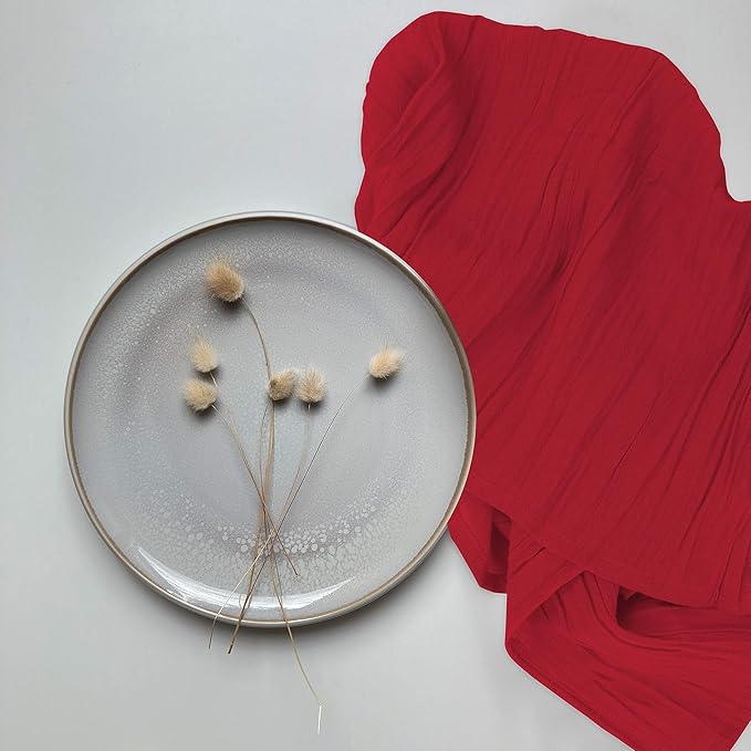 RUVANTI Flour Sack Towels 24 Pack 28x28 Inch, 100% Cotton Tea Towel, Reusable, Machine Washable, Absorbent BarTowels - Dish Cloth Perfect for Drying Dishes & Cleaning - Red