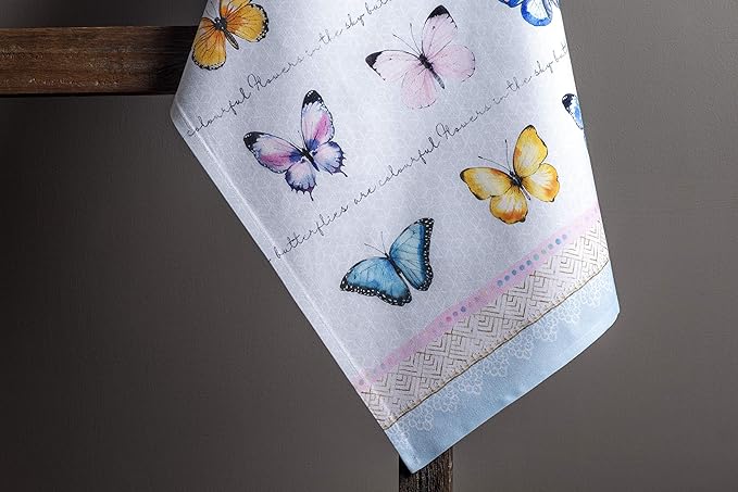 Maison d' Hermine Kitchen Towels Set of 2 100% Cotton 27.50" x 20" Reusable Cloth Tea Dish Towels Absorbent with Hanging Loop for Kitchen, Dining, Cocktail Parties Spring/Summer (Blossoms in Spring)