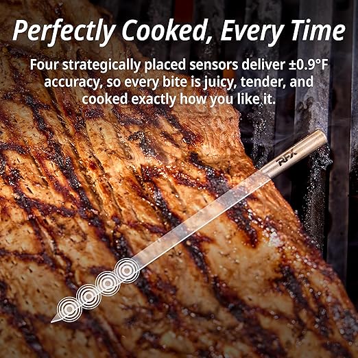 ThermoWorks RFX | Smart Wireless Meat Thermometer | Wi-Fi & Radio Frequency | Stronger Signal Than Bluetooth | Meat Probe for Use in Smoker, Grill, BBQ, Oven - 1-Probe Kit