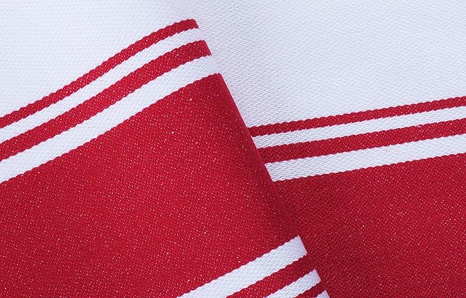 AMOUR INFINI Kitchen Towels 100% Cotton Pack of 6, Highly Absorbent Quick Drying Super Soft Premium Dish Towel for Kitchen with Hanging Loop Hand & Tea Towels - 20x28 Inch (Red)