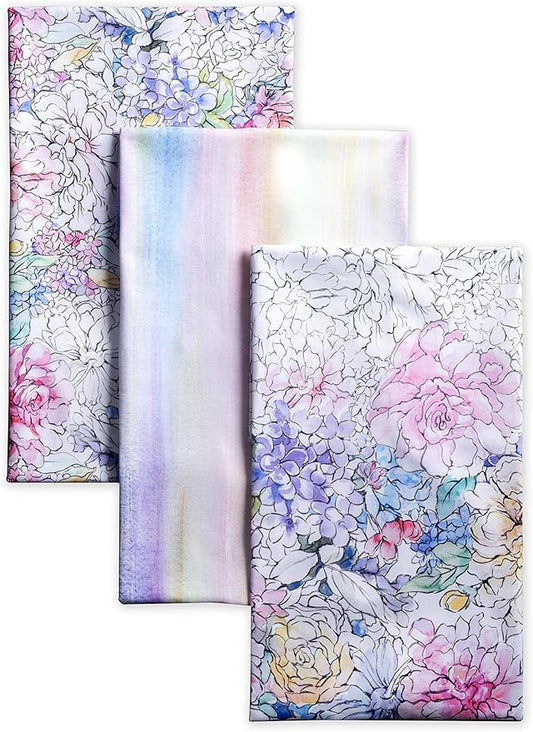 Maison d' Hermine Kitchen Towels Set of 3 100% Cotton 27.50" x 20" Reusable Cloth Tea Dish Towels Absorbent with Hanging Loop for Kitchen, Home, Dining, Cocktail Parties Spring/Summer (Floral Love)