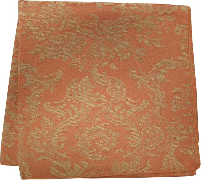 Ultimate Textile Miranda Damask Sienna Cloth Napkins - 17" x 17" (Set of 60) Square Washable Cotton Polyester for Wedding, Party & Dining Events